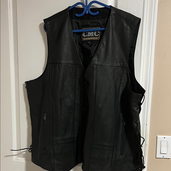 CMC Black Leather Vest with Side Laces - Picture 15 of 16